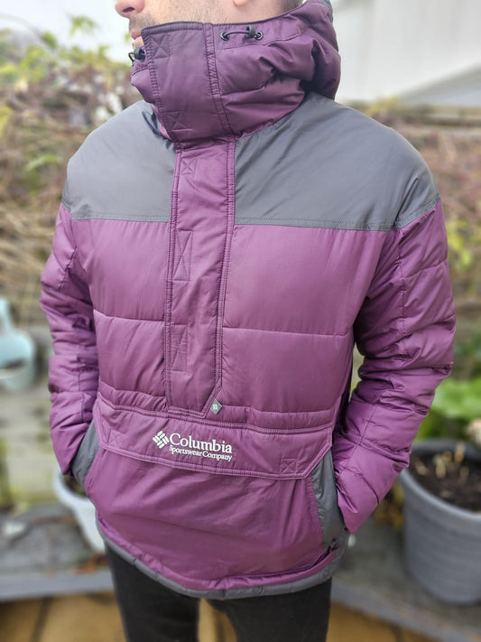 Awesome Columbia Lodge Pullover Cherry Puffer Jacket - M/Medium