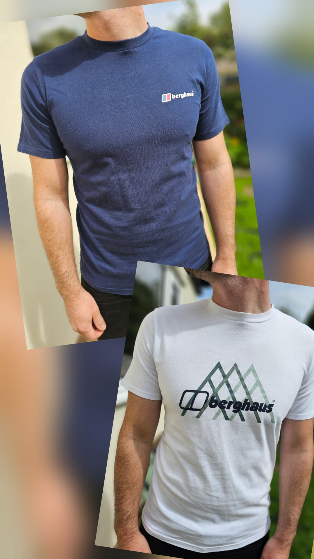 Berghaus Navy & White Chest Print Short Sleeve T-Shirts Bundle x 2 - M/Medium