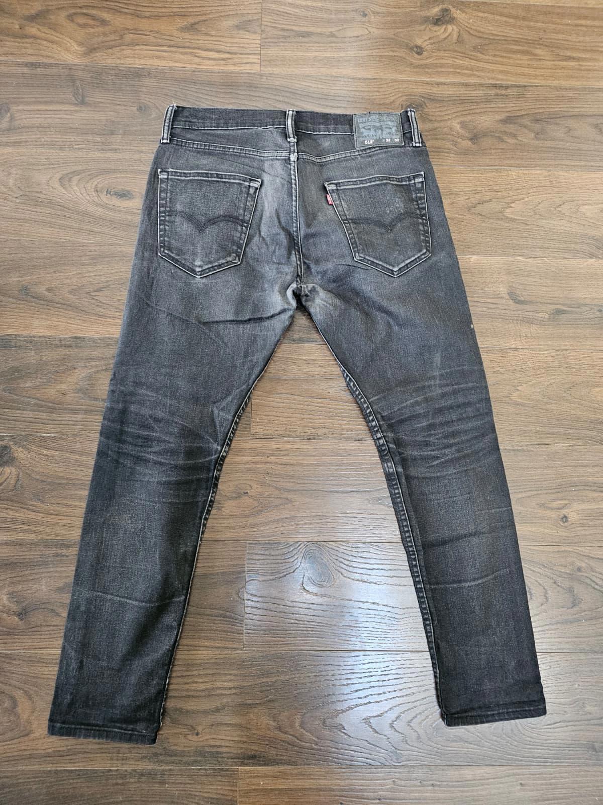 Levi's Mens Black Jeans 512 Slim Taper Fit W32/28L Denim Trousers Bottoms