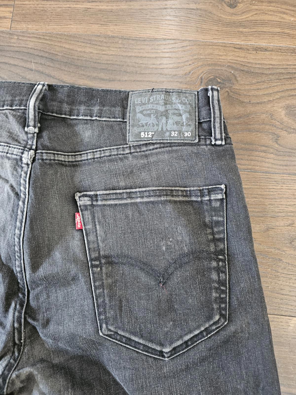 Levi's Mens Black Jeans 512 Slim Taper Fit W32/28L Denim Trousers Bottoms