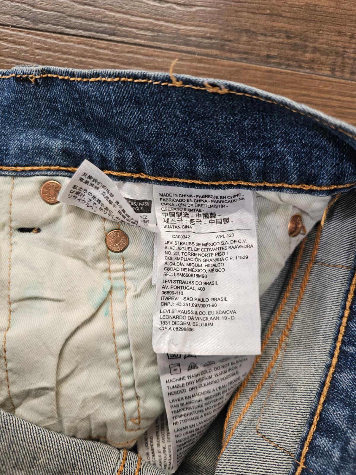 Levi's Mens Blue Ripped Jeans 510 Skinny Fit - W32/32L Denim Trousers Bottoms
