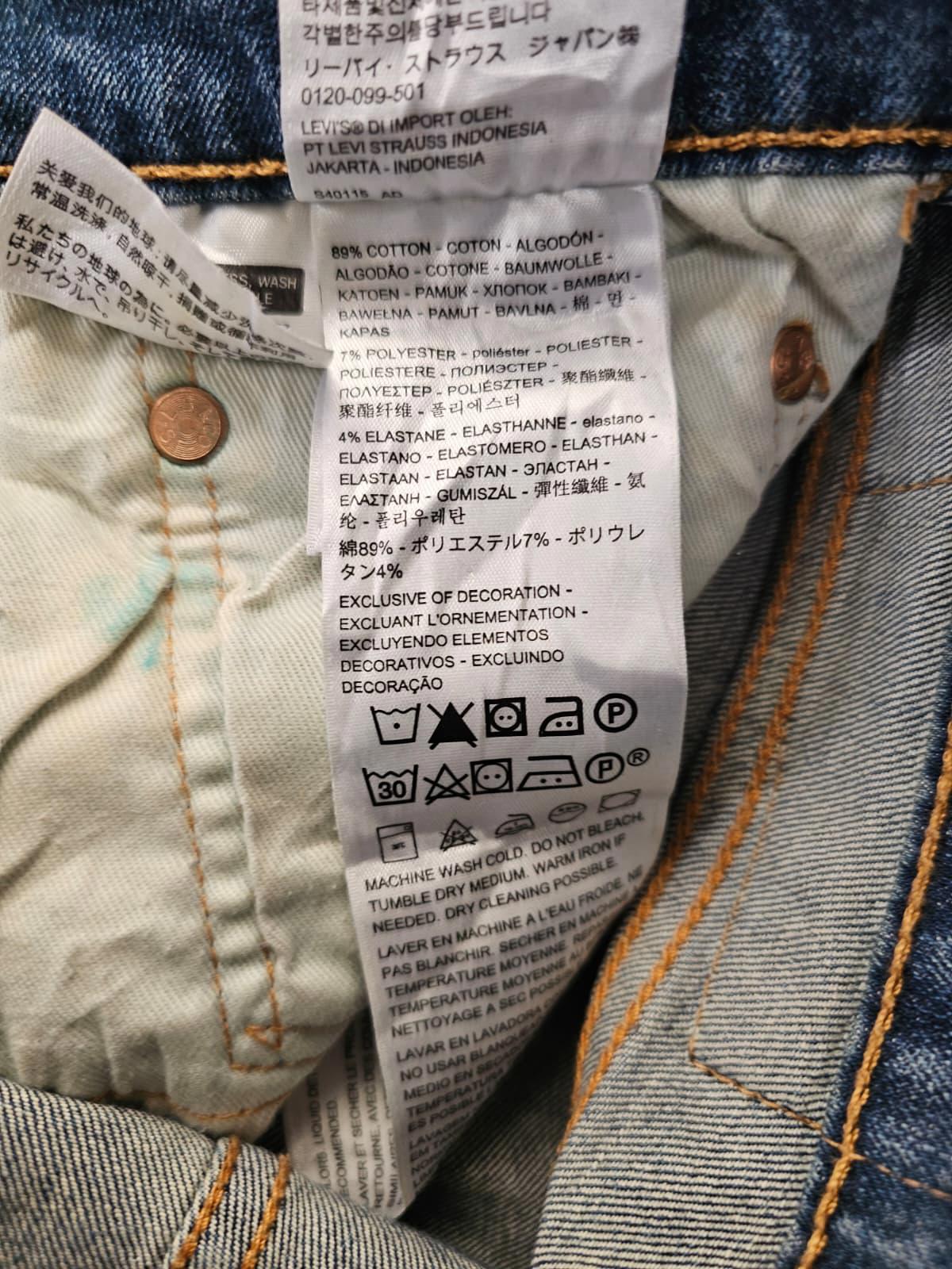 Levi's Mens Blue Ripped Jeans 510 Skinny Fit - W32/32L Denim Trousers Bottoms