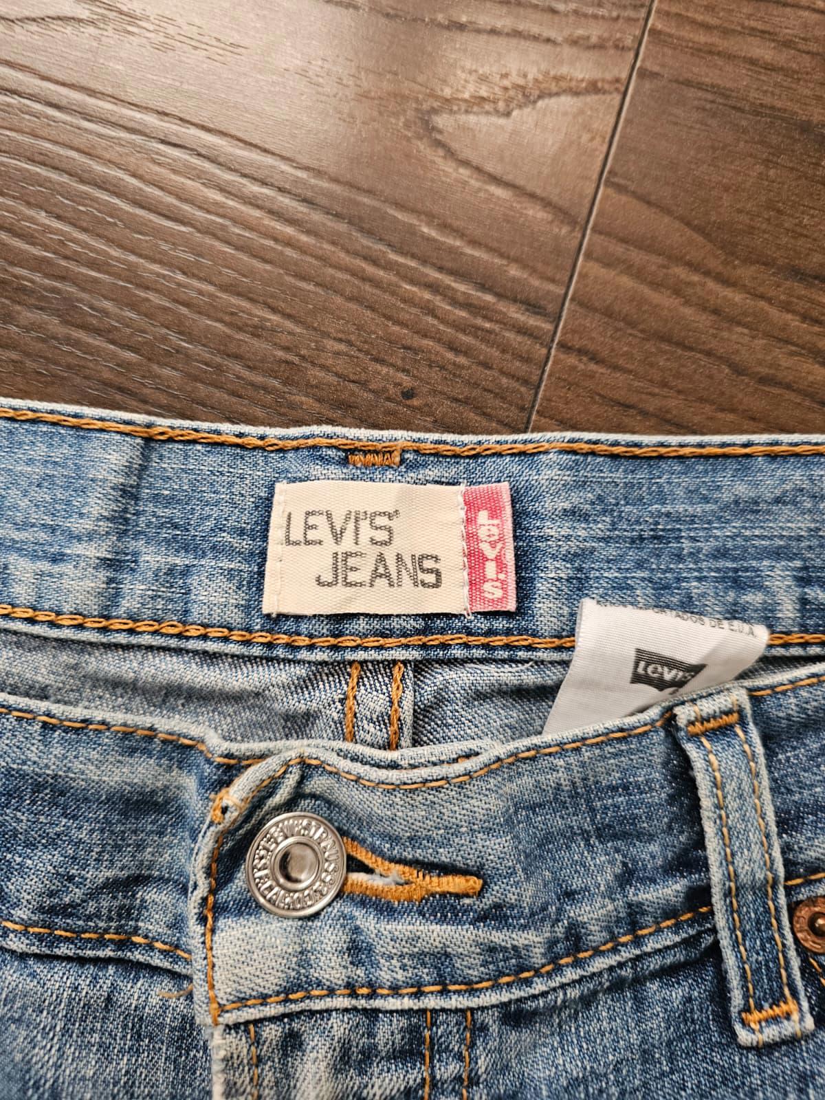 Levi's Mens Y2K Blue Ripped Jeans 528 Straight Fit - W36/34L Denim Trousers Bottoms