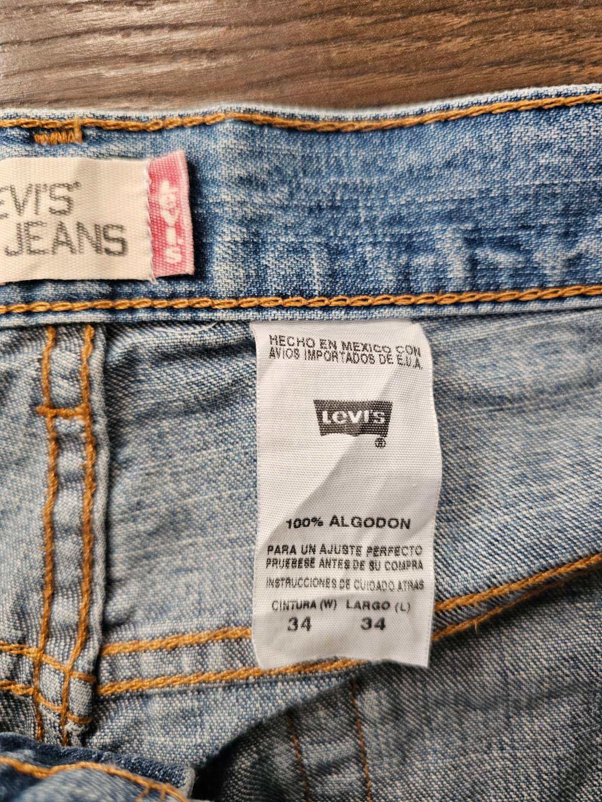 Levi's Mens Y2K Blue Ripped Jeans 528 Straight Fit - W36/34L Denim Trousers Bottoms
