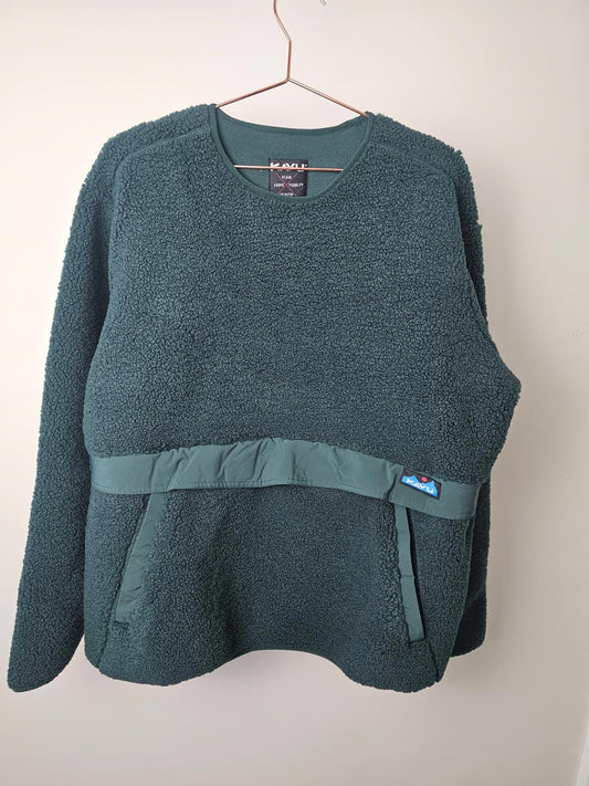 KAVU Mens Pullover Warm Sherpa Fleece Jumper/Sweatshirt - S/M Small Medium