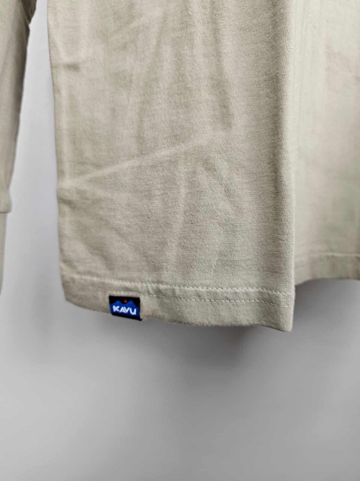 KAVU Mens Long Sleeve Big Print Puzzle Top/T-Shirt - S/Small - Beige