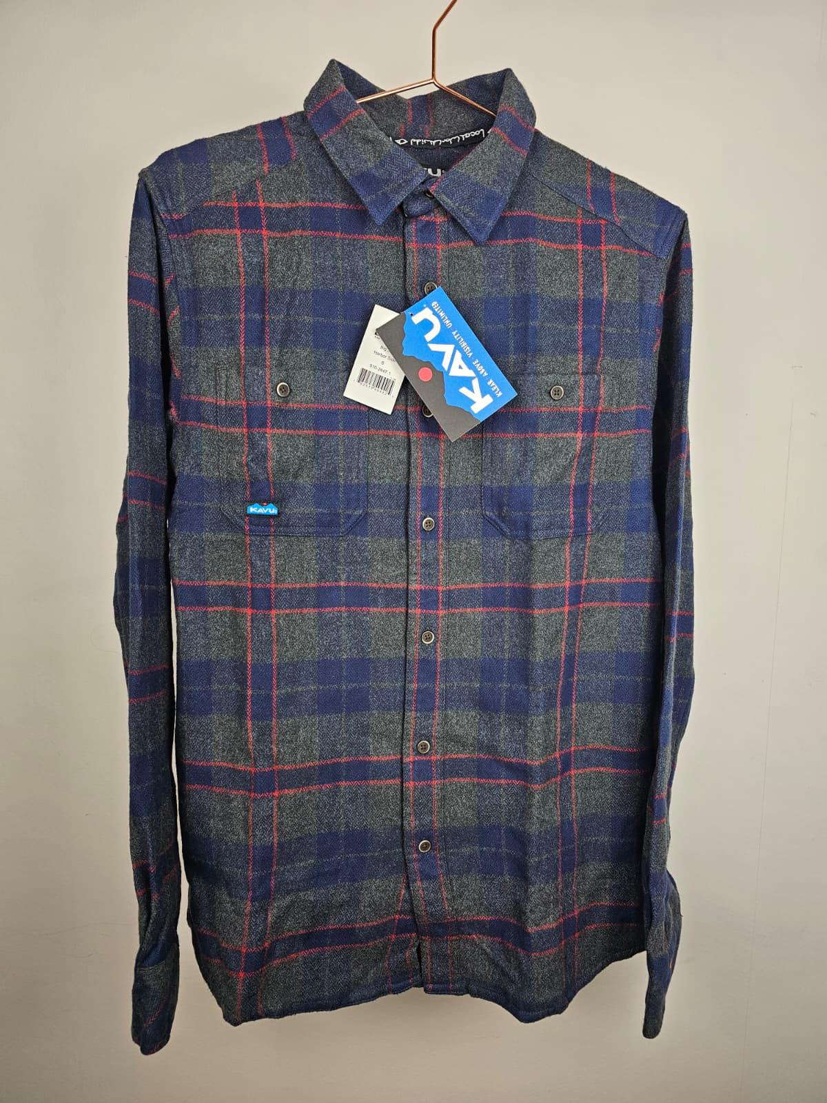 KAVU Mens Long Sleeve Button Up Flannel Style Check Shirt - S/Small