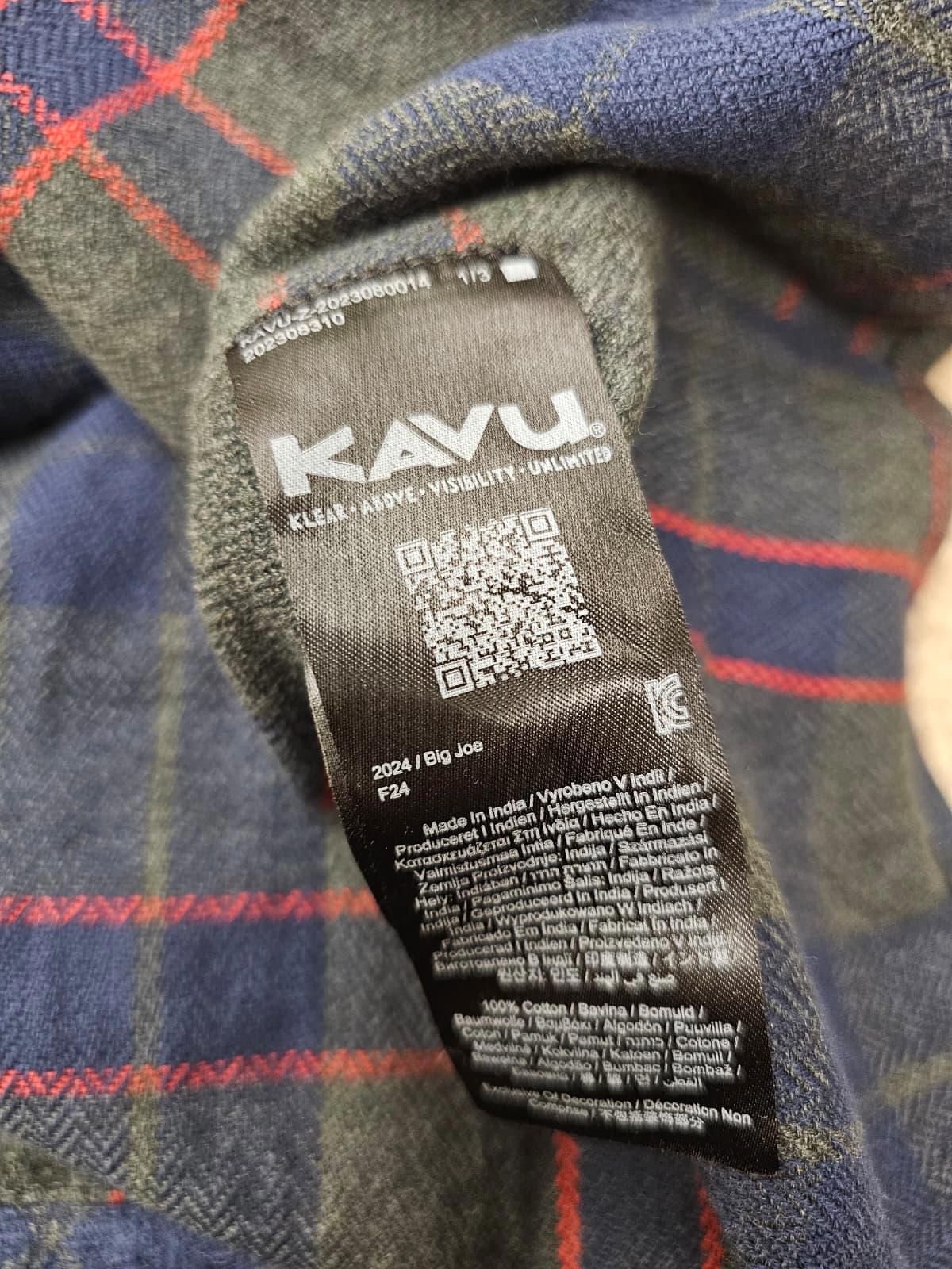 KAVU Mens Long Sleeve Button Up Flannel Style Check Shirt - S/Small