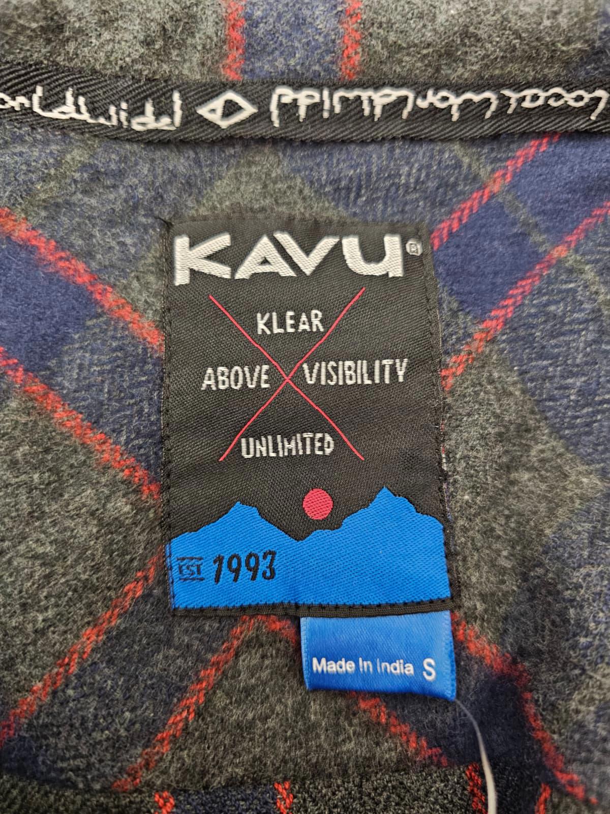 KAVU Mens Long Sleeve Button Up Flannel Style Check Shirt - S/Small