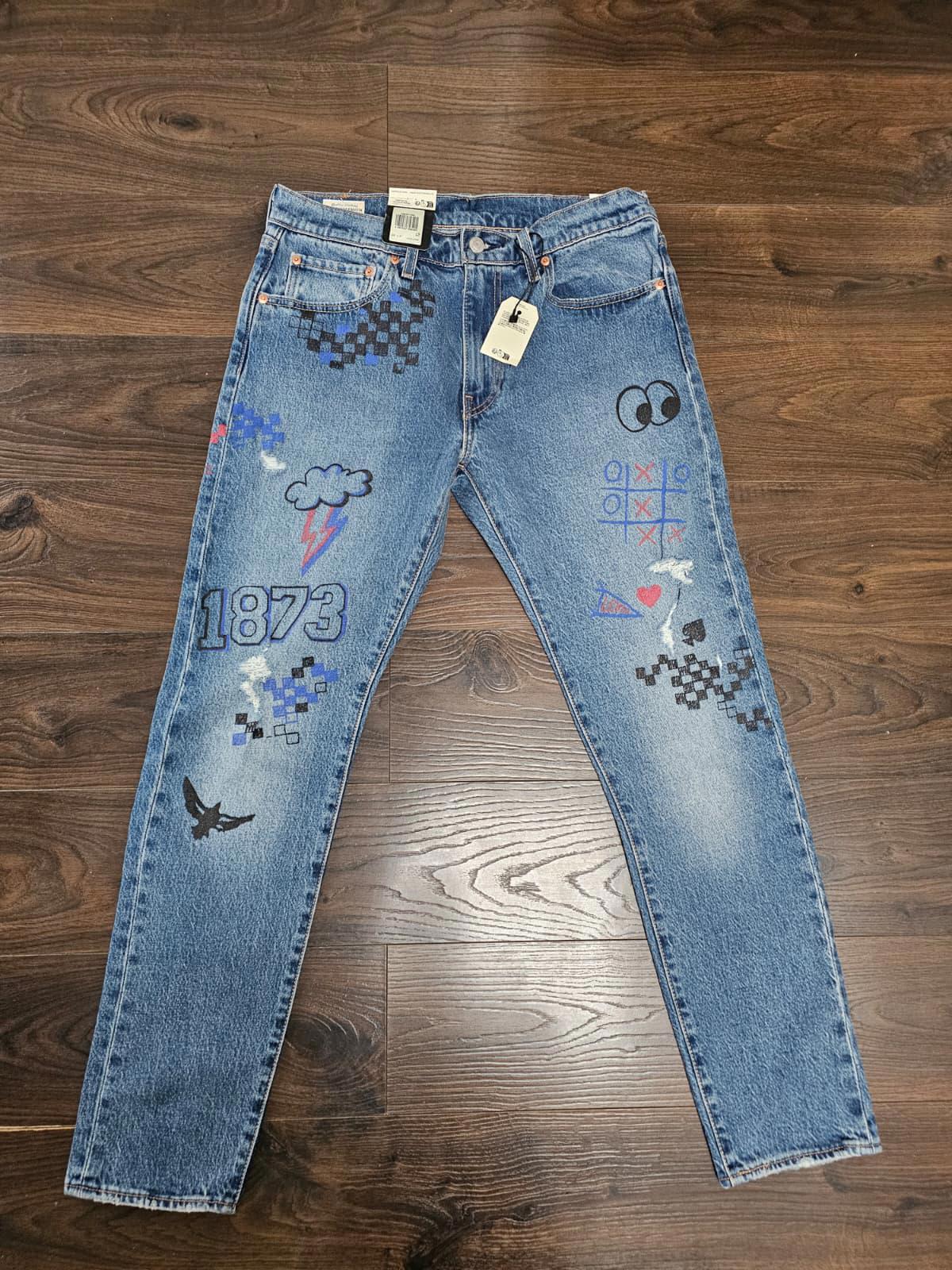 Levi's Mens Blue Jeans 512 Slim Taper Fit - 1873 W32/32L Denim Trousers Bottoms