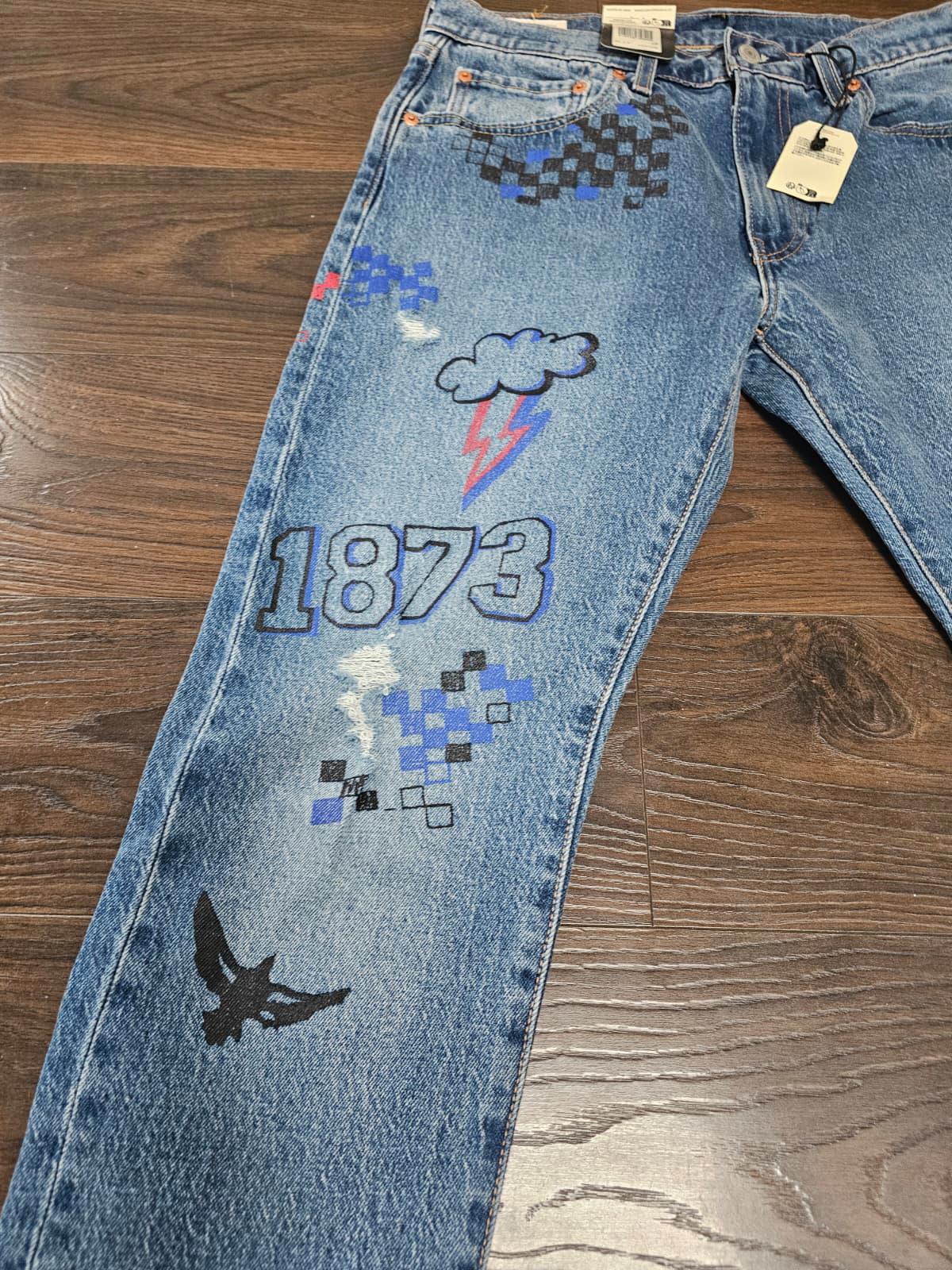 Levi's Mens Blue Jeans 512 Slim Taper Fit - 1873 W32/32L Denim Trousers Bottoms