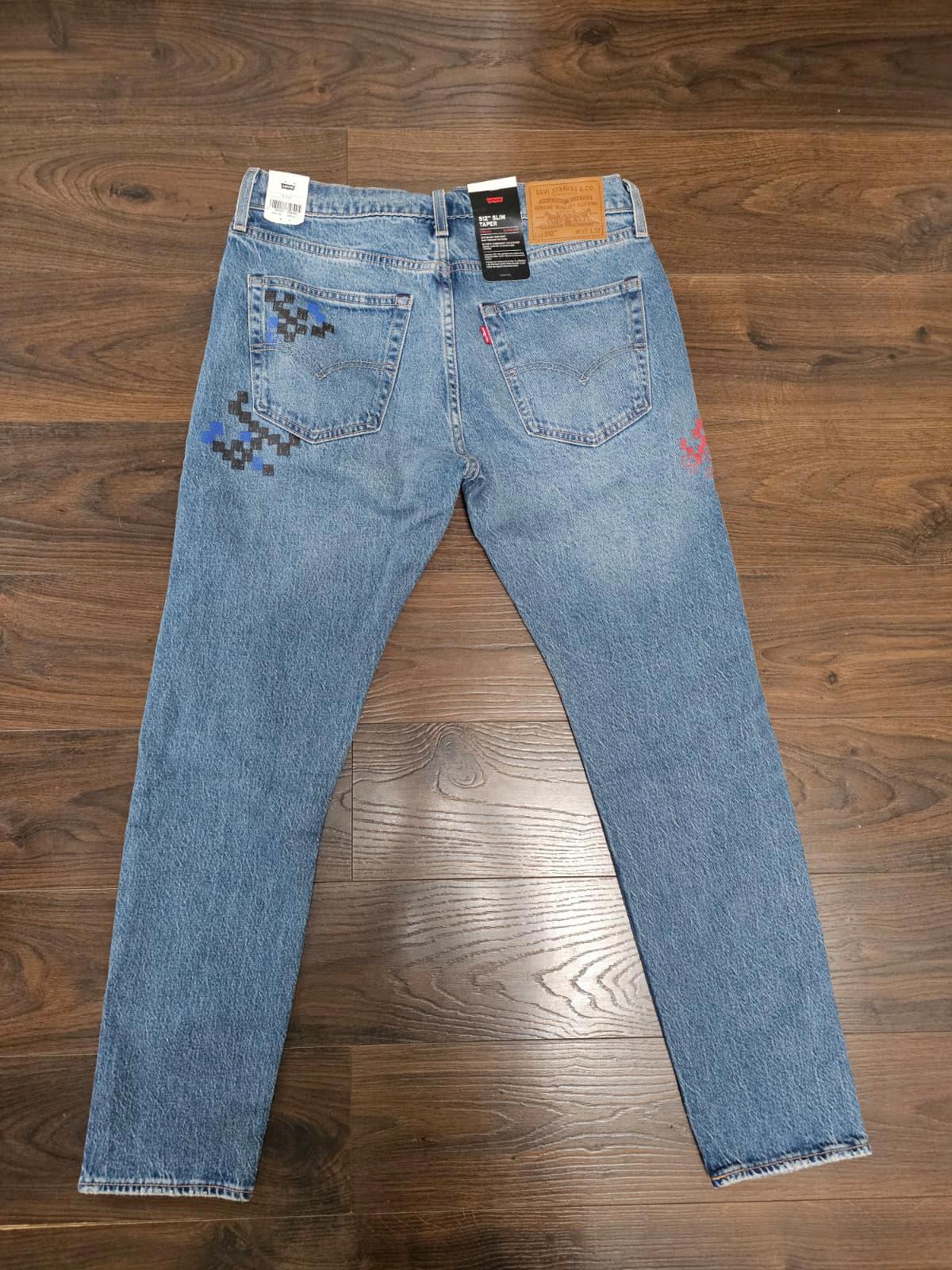 Levi's Mens Blue Jeans 512 Slim Taper Fit - 1873 W32/32L Denim Trousers Bottoms