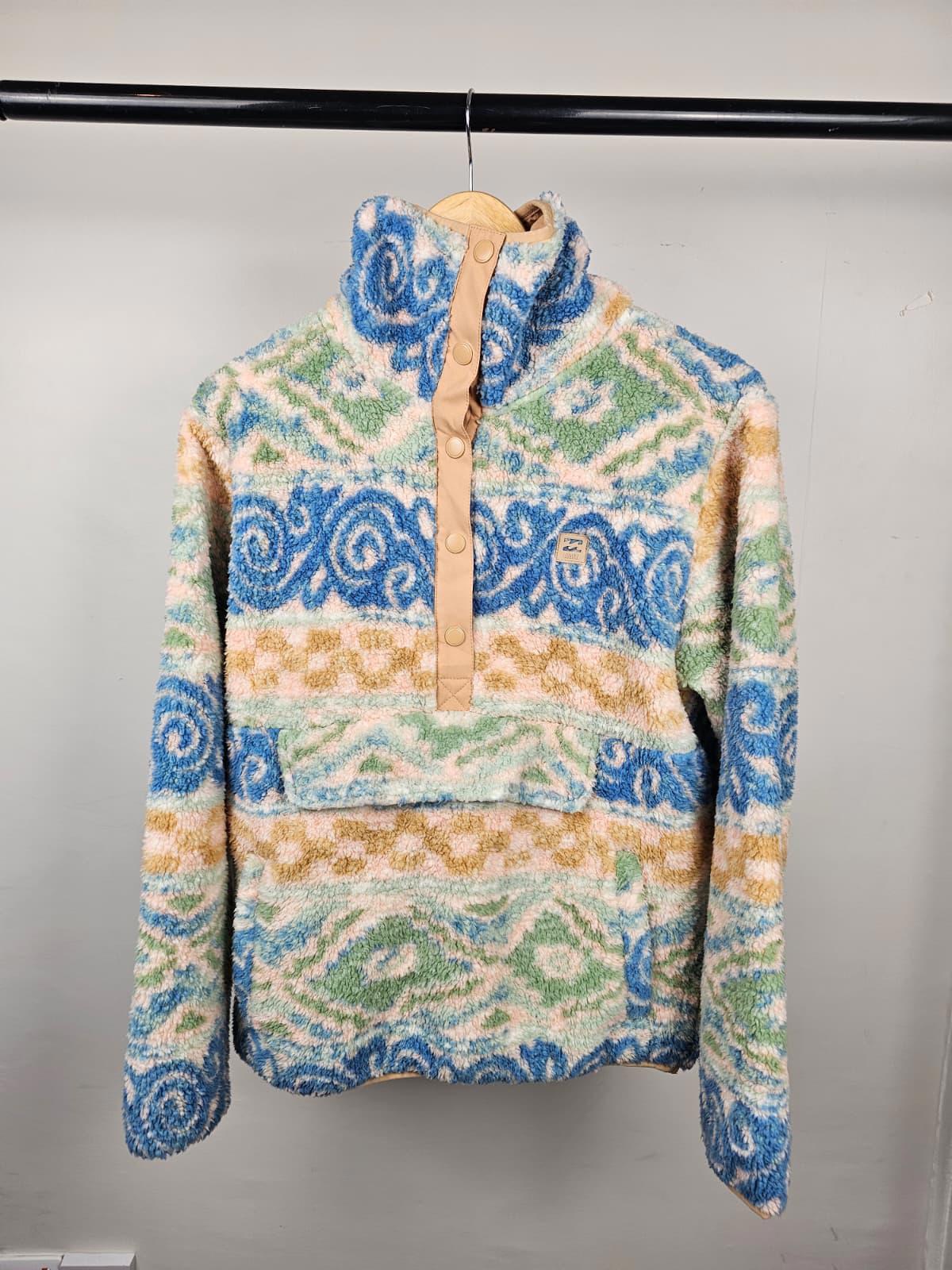 Billabong Womens Adventure Division Snap Button Pullover Fleece Jumper -M/Medium