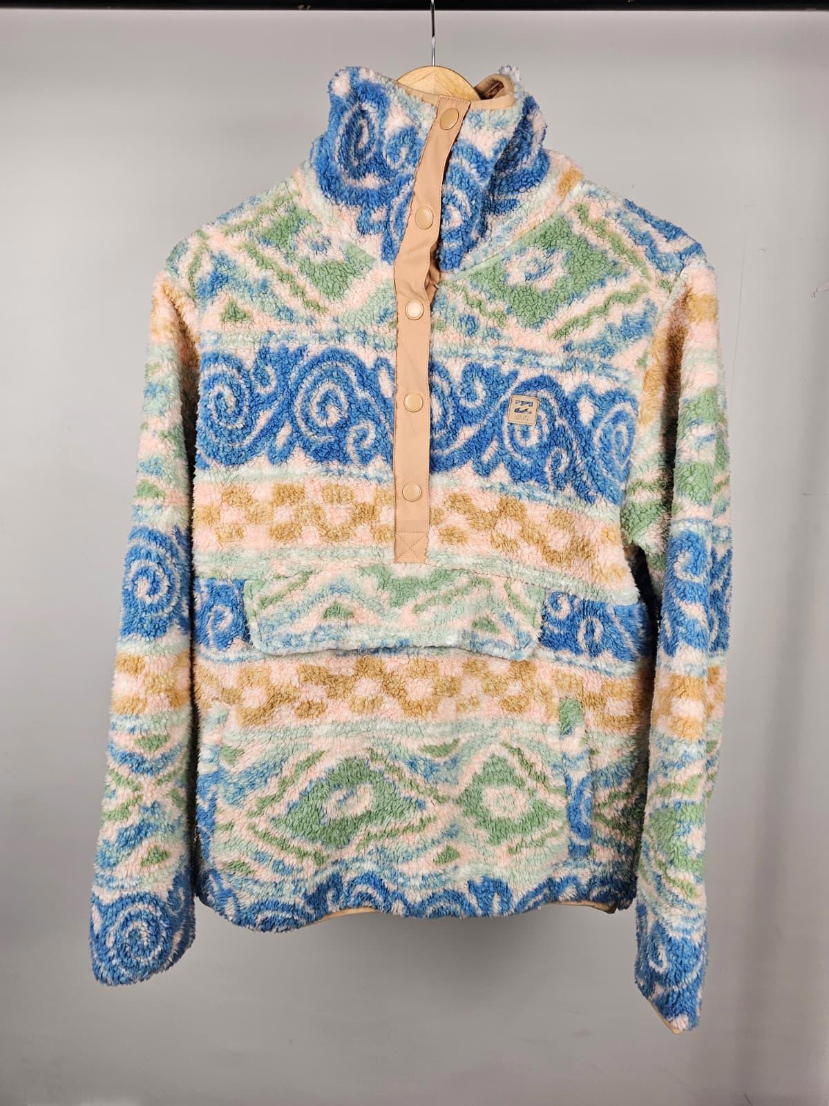 Billabong Womens Adventure Division Snap Button Pullover Fleece Jumper -M/Medium