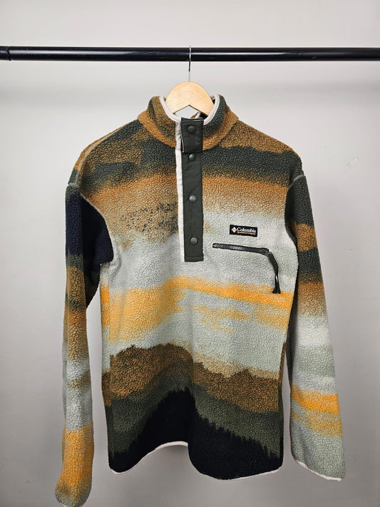 Columbia Pullover Snap Button Fleece Jumper - XS/Extra Small - Unisex