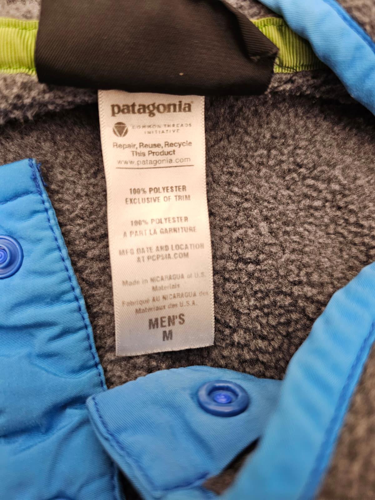 Patagonia Vintage Mens Pullover Snap Button Synchilla Fleece Jumper - M/Medium