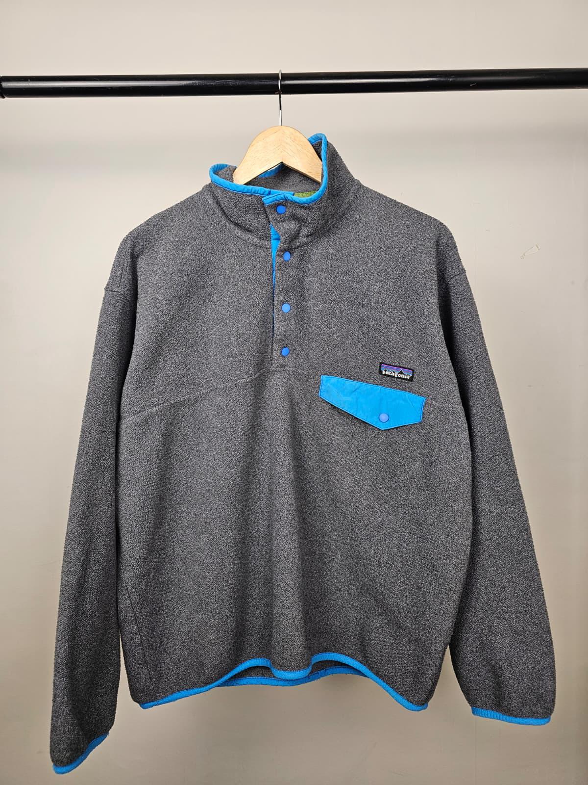 Patagonia Vintage Mens Pullover Snap Button Synchilla Fleece Jumper - M/Medium