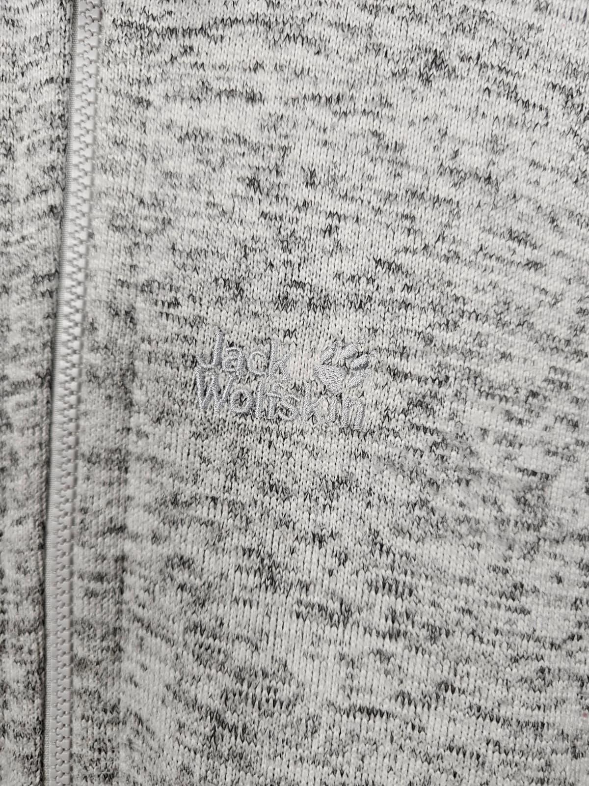 Jack Wolfskin Nanuk Womens Full Zip Knitted Style Fleece Jacket - UK 12 - Grey M