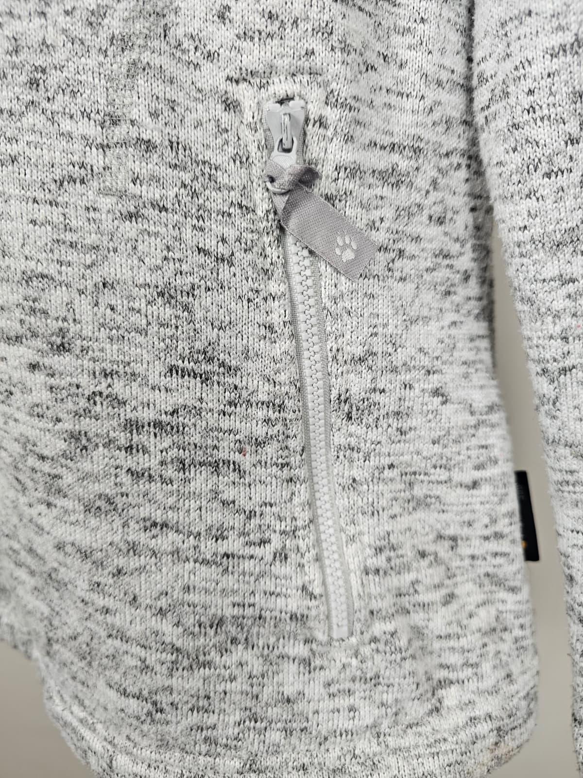 Jack Wolfskin Nanuk Womens Full Zip Knitted Style Fleece Jacket - UK 12 - Grey M