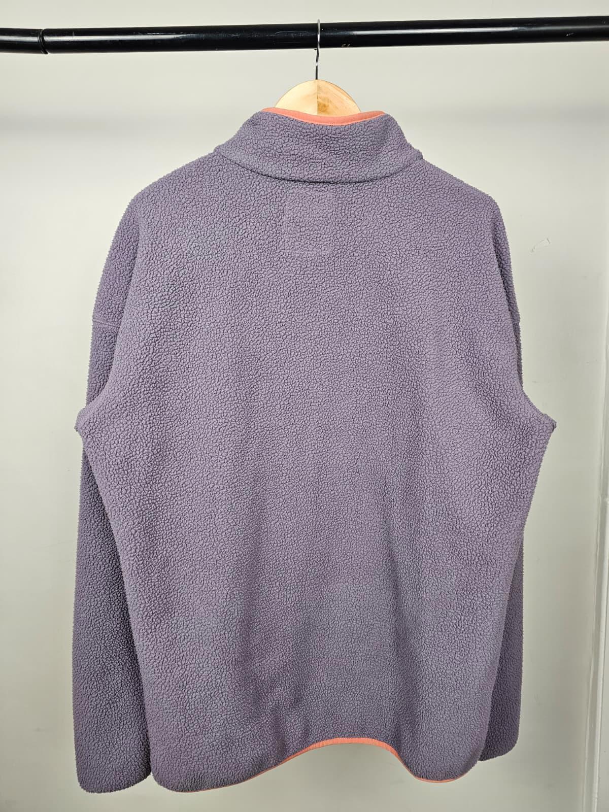 Columbia Mens Pullover Snap Button Fleece Jumper - M/Medium - Granite Purple