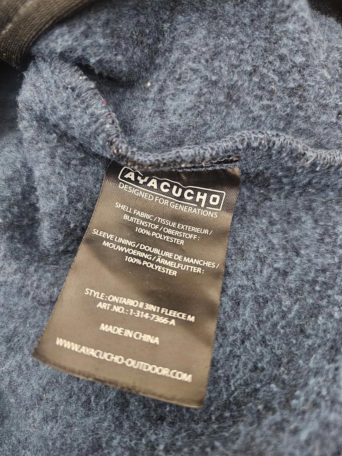 Ayacucho Mens Full Zip Knitted Style Fleece Jacket - S/Small - Navy Marl