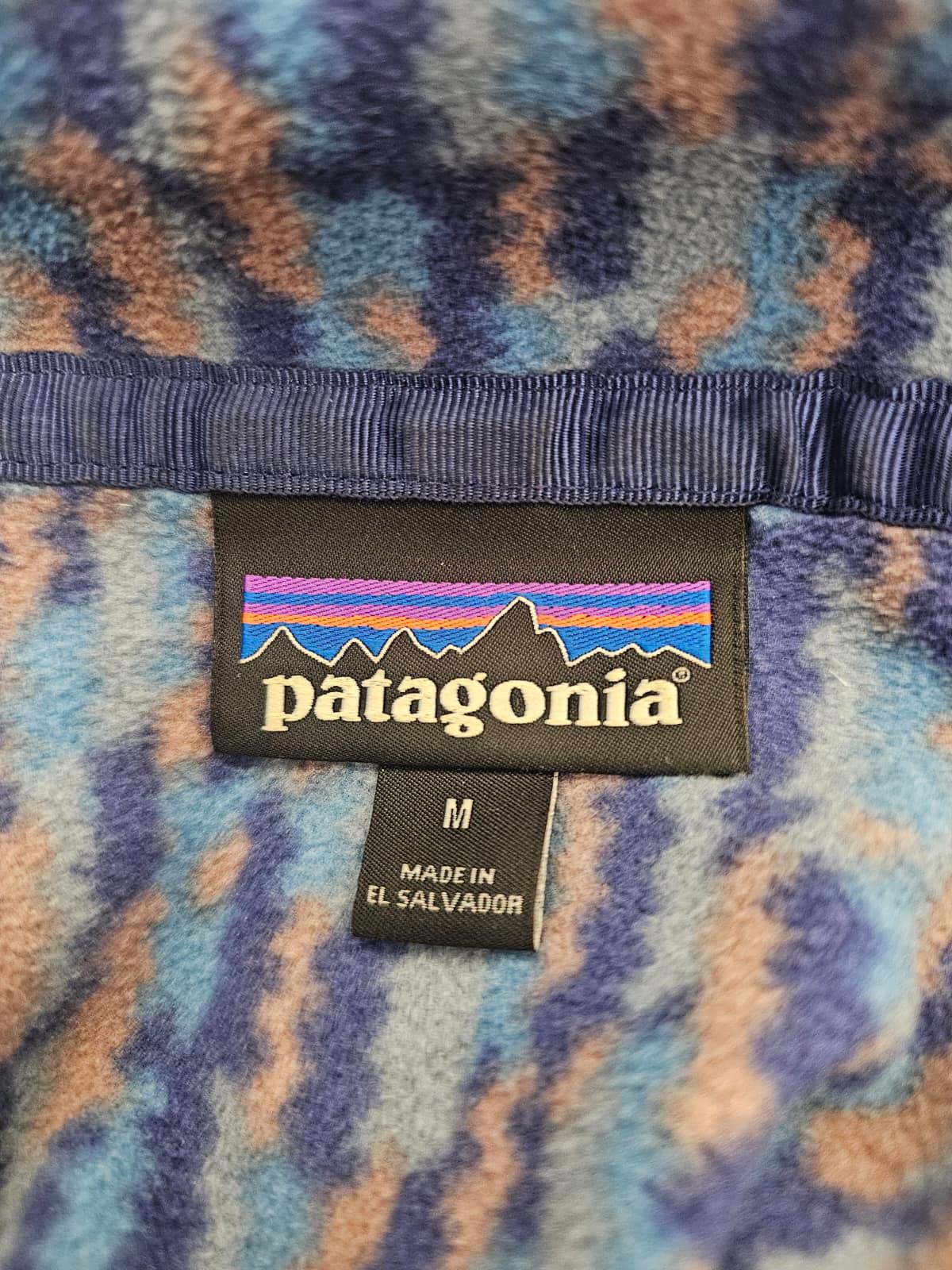 Patagonia Womens Snap Button Pullover Pattern Fleece Jumper - M/Medium