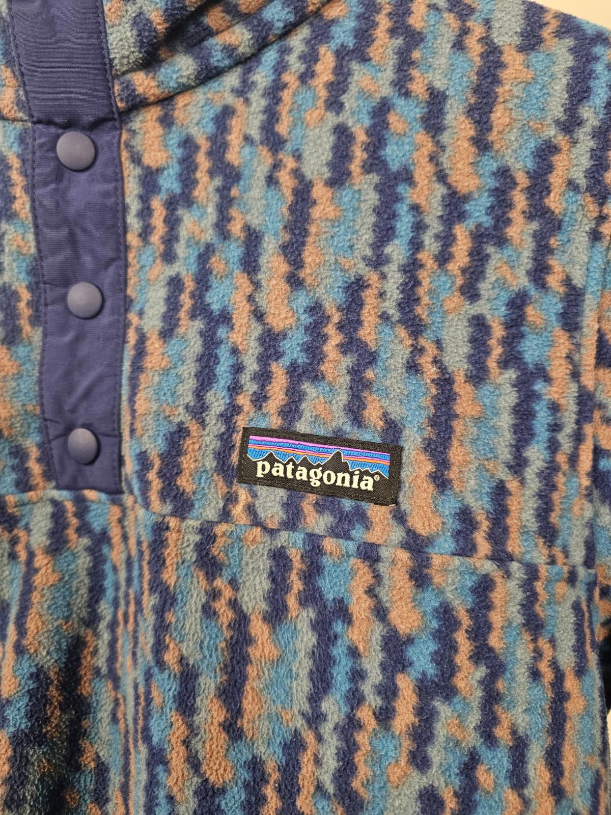 Patagonia Womens Snap Button Pullover Pattern Fleece Jumper - M/Medium