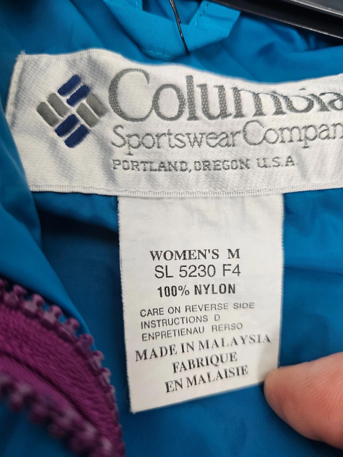 Columbia Vintage Womens Full Zip Wind Breaker/Water Resistant Jacket - M/Medium