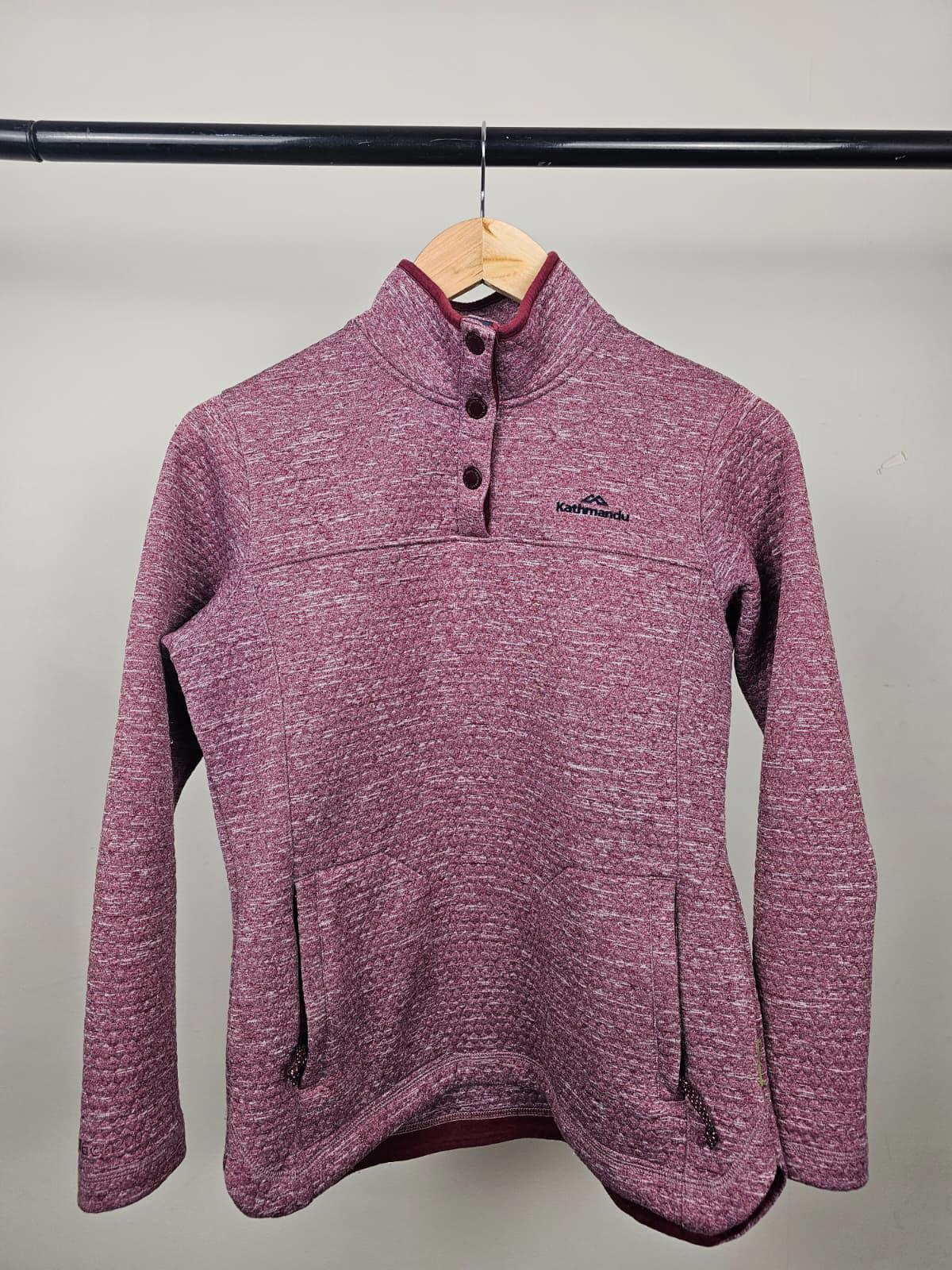 Kathmandu Womens Snap Button Pullover Mid Layer Fleece Jumper - S/Small