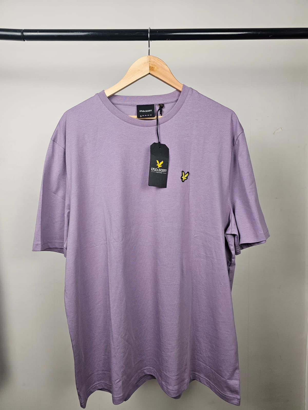 Lyle & Scott Mens Casual Short Sleeve Top T-Shirt - XL - Lilac