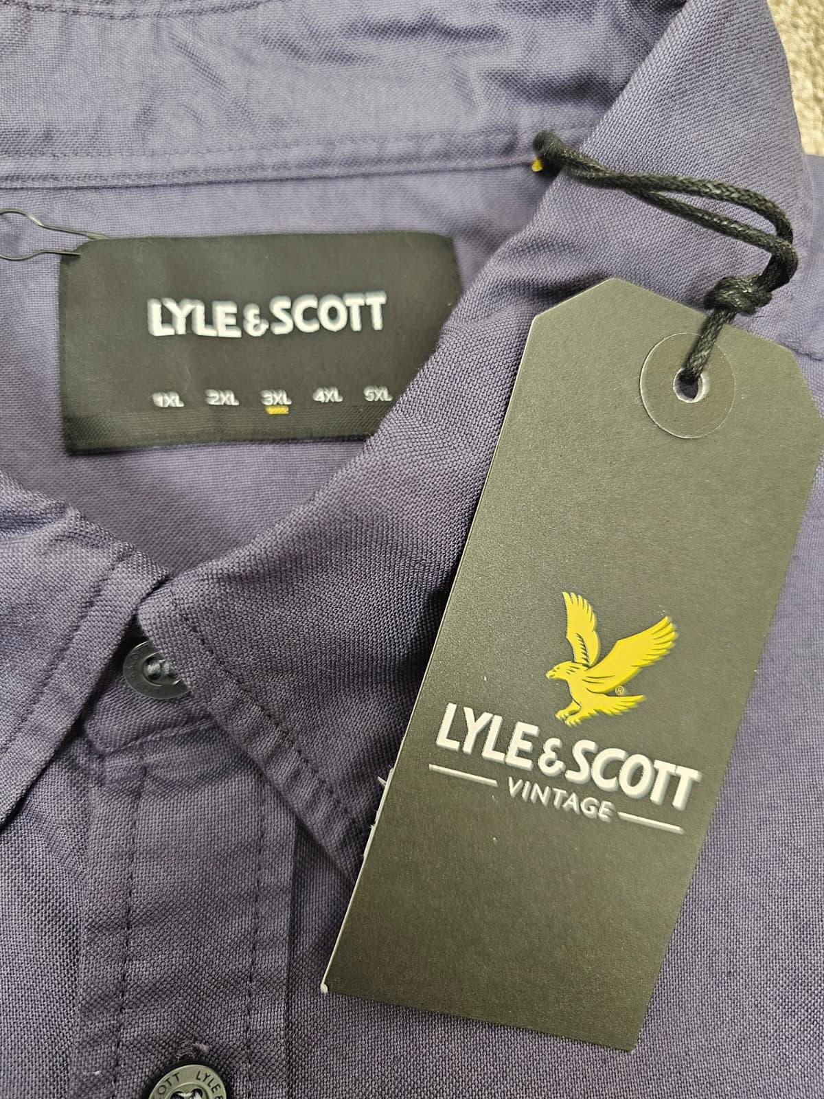 Lyle & Scott Mens Oxford Style Long Sleeve Button Up Shirt - XXXL- Dark Purple