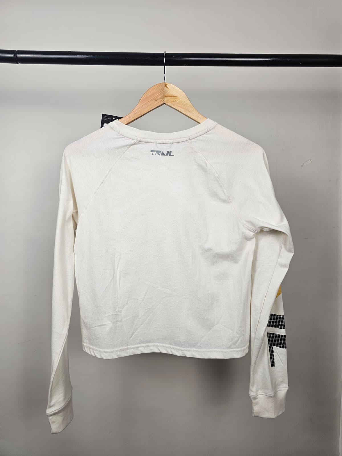 Under Armour White Cropped Long Sleeve T-Shirt/Top - S Small