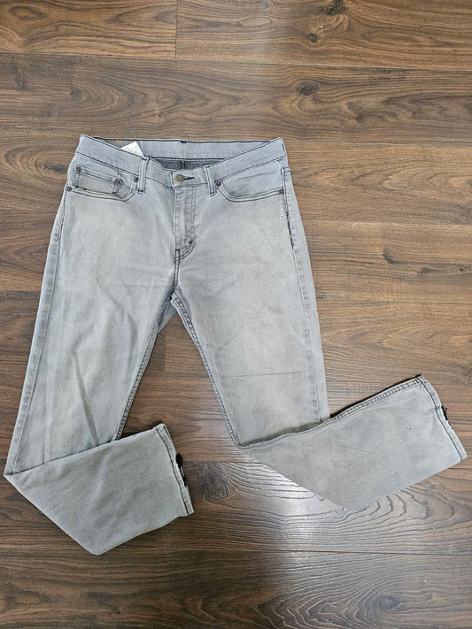 Levi's Mens Grey Jeans 511 Slim Fit - W32/28L Denim Trousers Bottoms