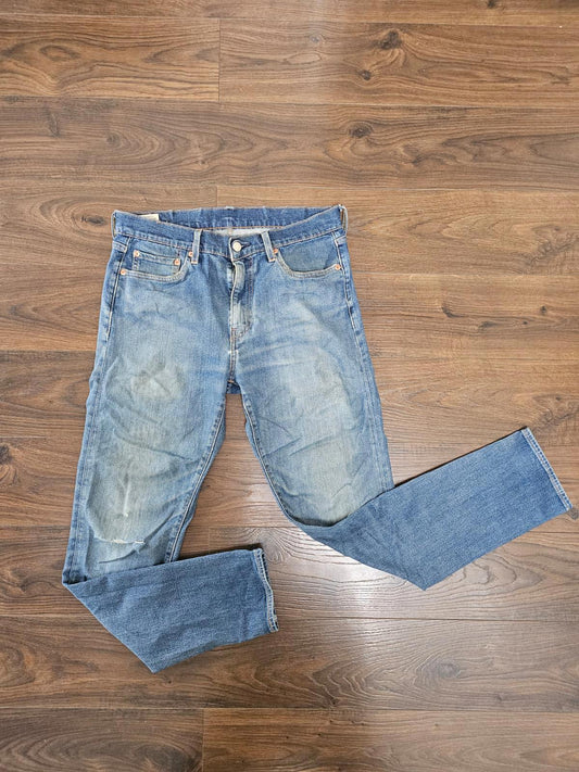 Levi's Mens Blue Ripped Jeans 510 Skinny Fit - W32/32L Denim Trousers Bottoms