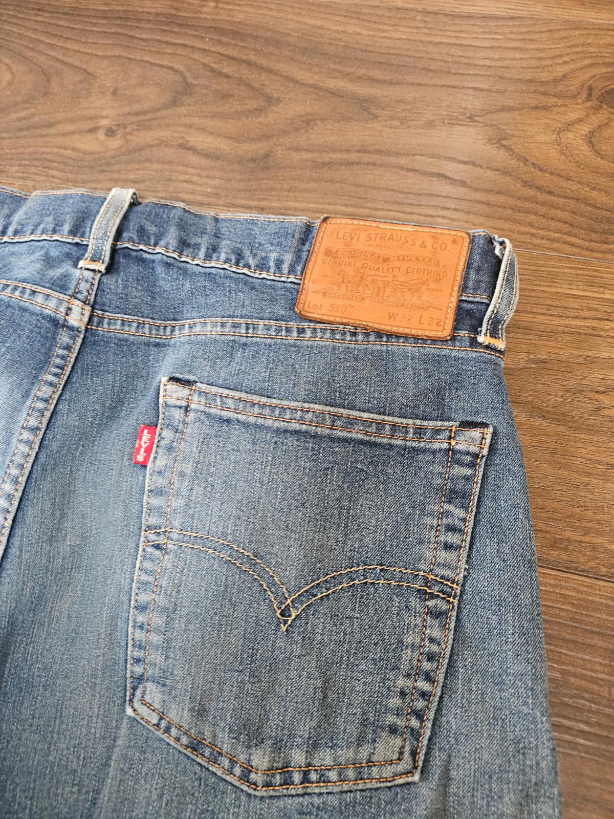 Levi's Mens Blue Ripped Jeans 510 Skinny Fit - W32/32L Denim Trousers Bottoms
