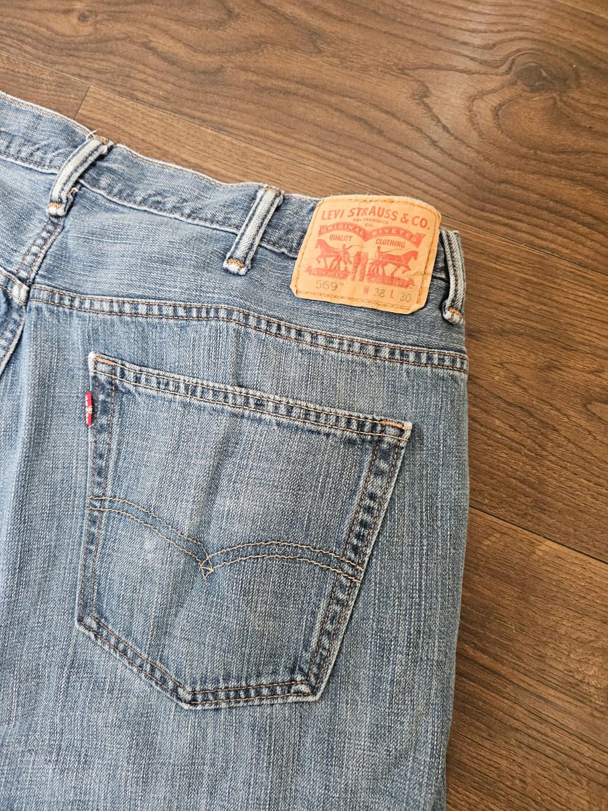 Levi's Mens Blue Jeans 569 Loose Straight Fit - W38/L29 Denim Trousers Bottoms