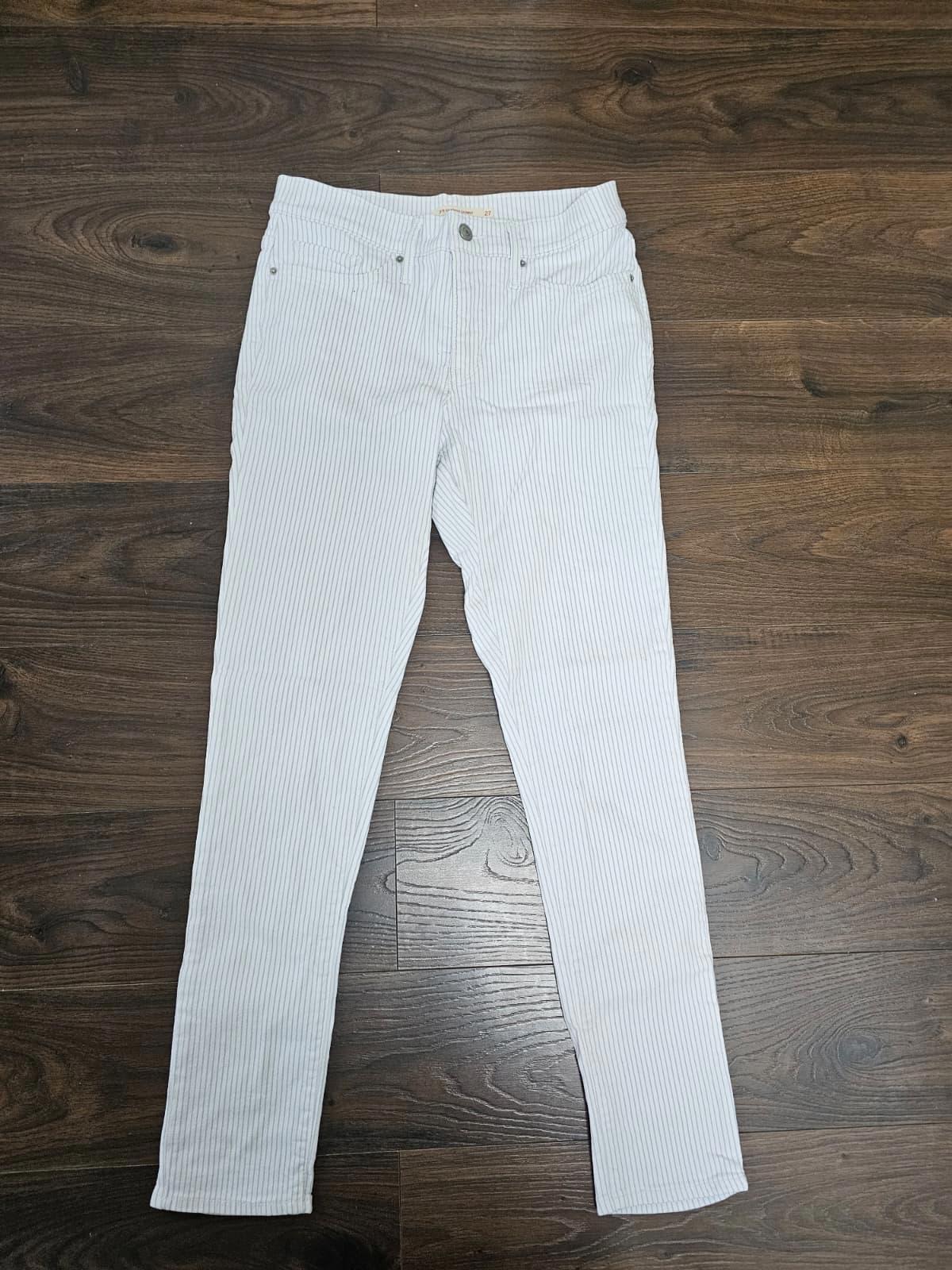 Levi's Womens White Pin Striped Jeans 311 Shaping Skinny Fit - W28/30L Denim