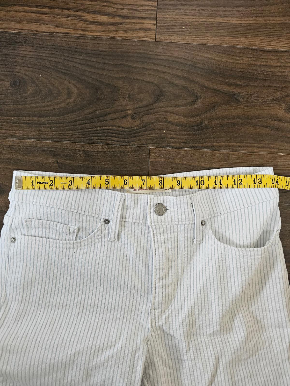 Levi's Womens White Pin Striped Jeans 311 Shaping Skinny Fit - W28/30L Denim