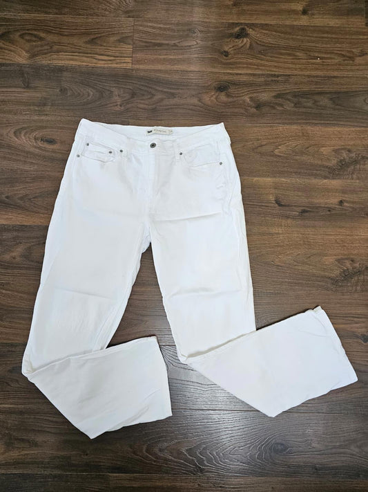 Levi's Womens White Jeans 505 Straight Leg Fit - W32/30L Denim Trousers Bottoms