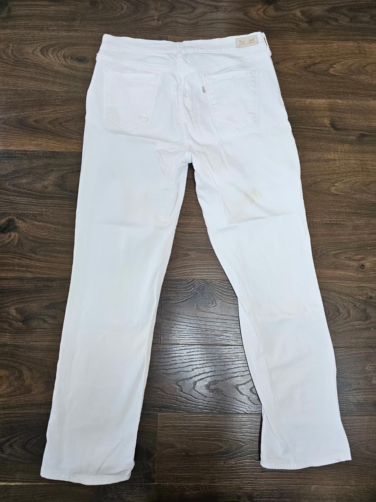 Levi's Womens White Jeans 505 Straight Leg Fit - W32/30L Denim Trousers Bottoms