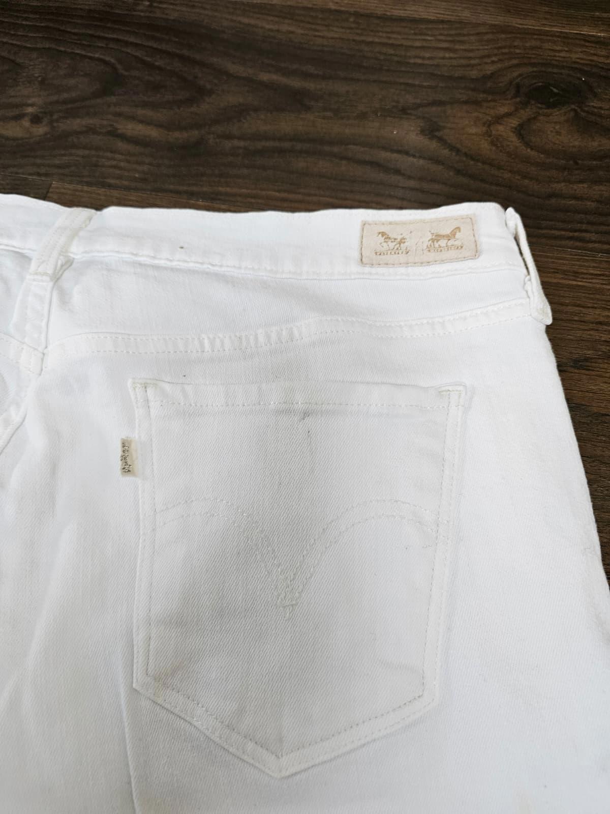 Levi's Womens White Jeans 505 Straight Leg Fit - W32/30L Denim Trousers Bottoms