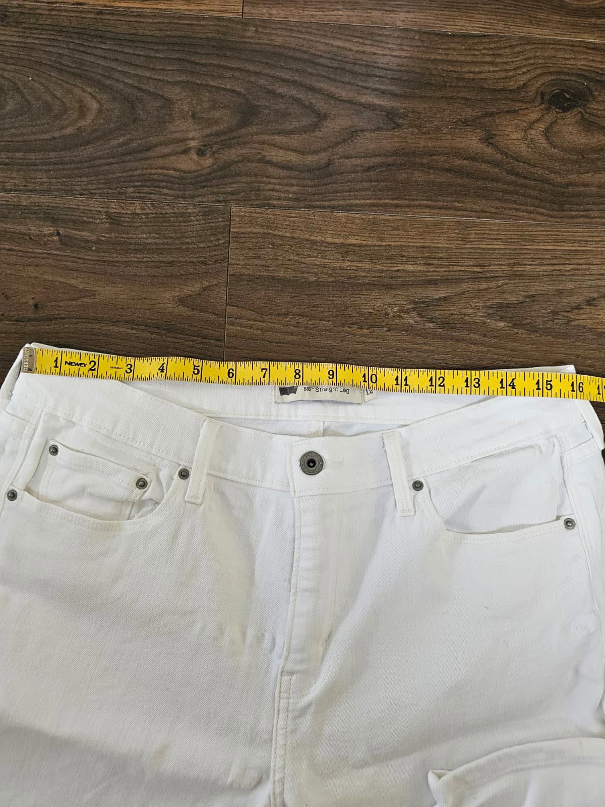 Levi's Womens White Jeans 505 Straight Leg Fit - W32/30L Denim Trousers Bottoms