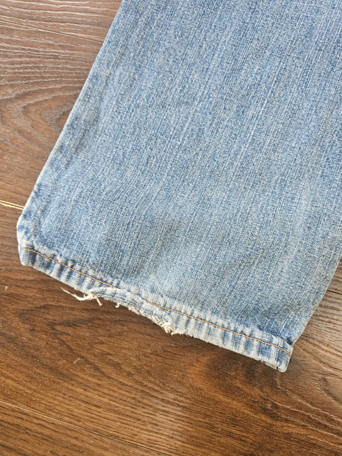 Levi's Mens Y2K Blue Ripped Jeans 528 Straight Fit - W36/34L Denim Trousers Bottoms