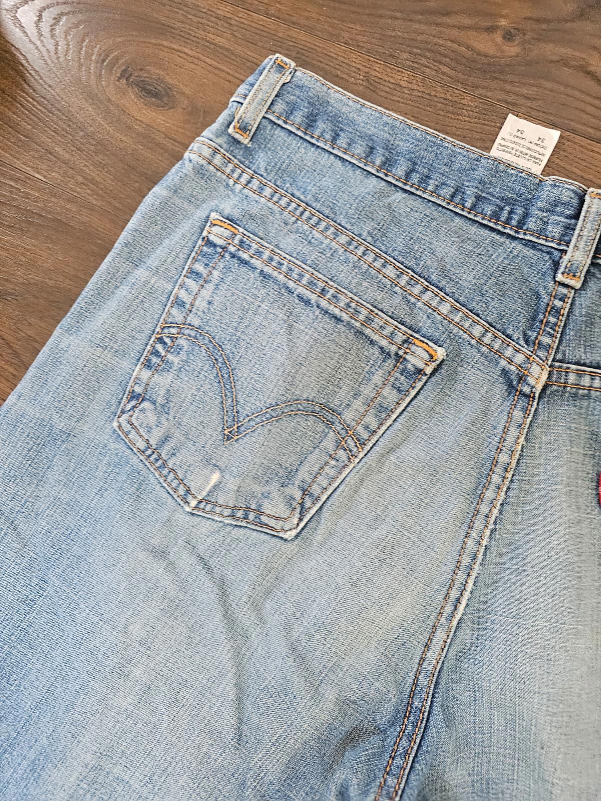 Levi's Mens Y2K Blue Ripped Jeans 528 Straight Fit - W36/34L Denim Trousers Bottoms