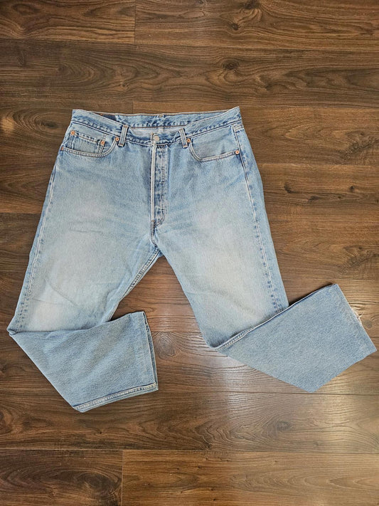 Levi's Mens Vintage 1990's Blue Jeans 501 Straight Fit - W37/29L Denim
