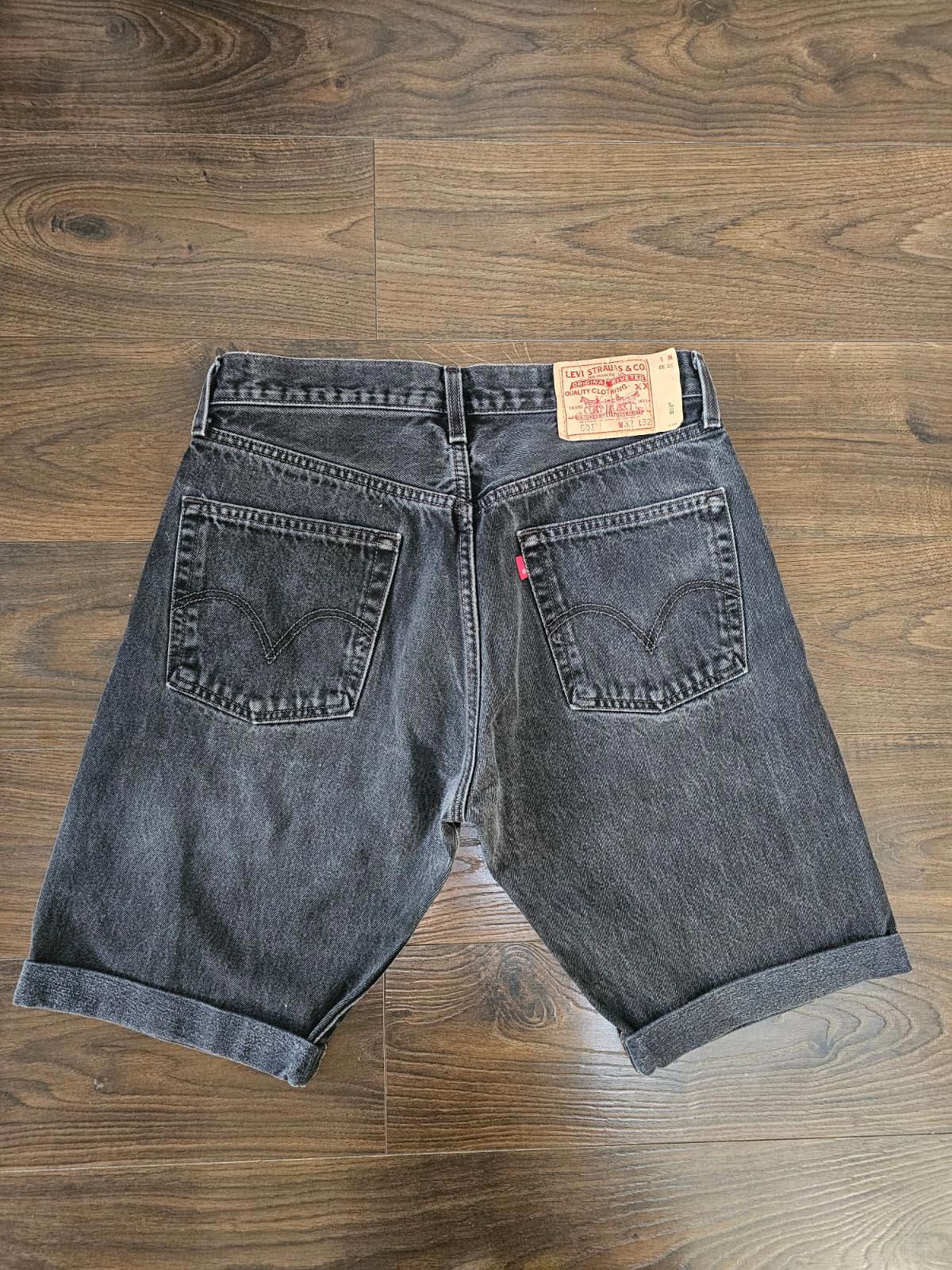 Levi's Mens Black Denim Jean Shorts/Jorts 501 Straight Fit - W30/10L