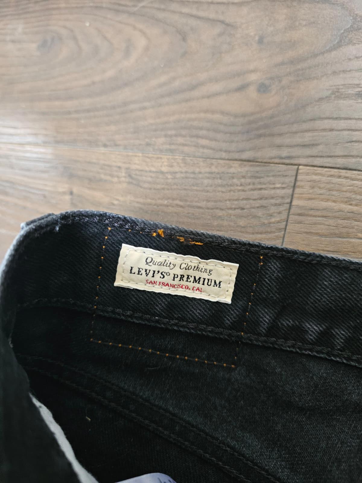 Levi's Mens Black Wax Coated 501 Straight Fit - W30/28L Denim Trousers Bottoms