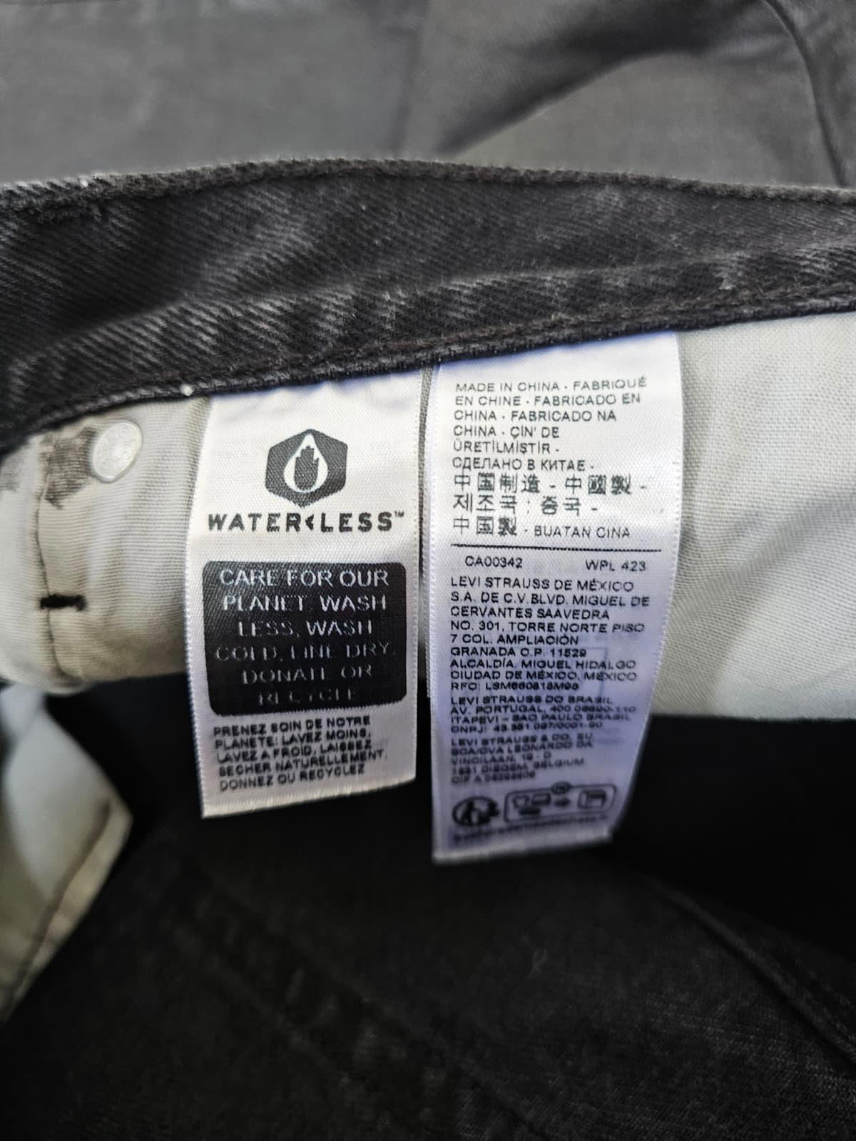 Levi's Mens Black Wax Coated 501 Straight Fit - W30/28L Denim Trousers Bottoms