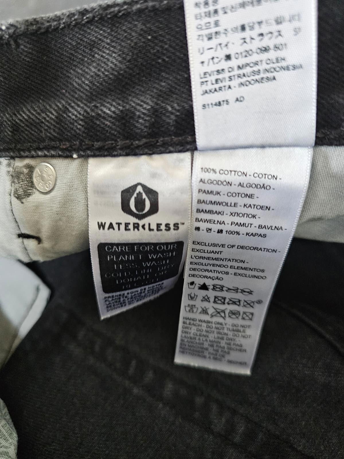 Levi's Mens Black Wax Coated 501 Straight Fit - W30/28L Denim Trousers Bottoms