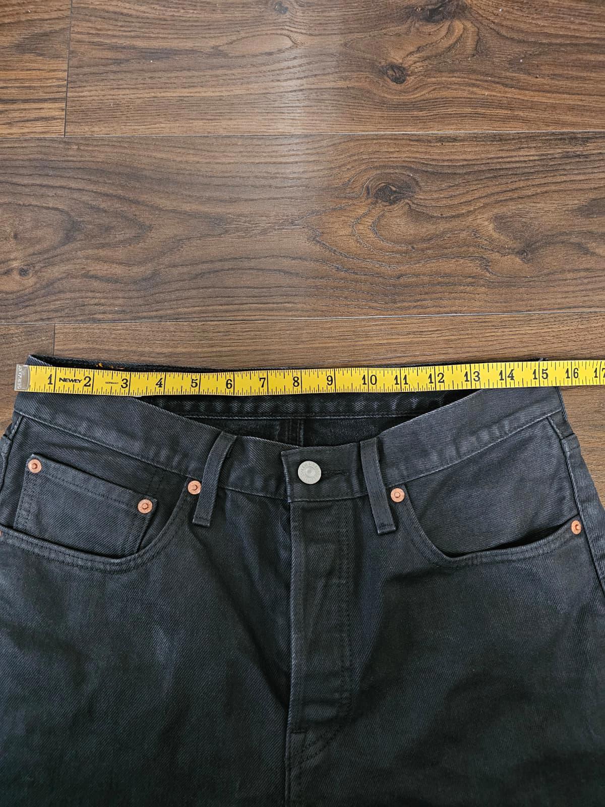 Levi's Mens Black Wax Coated 501 Straight Fit - W30/28L Denim Trousers Bottoms